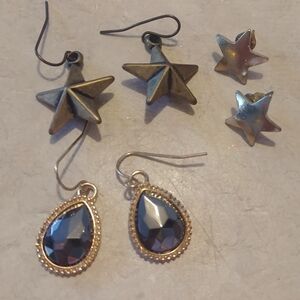 Set of 3 Star  Earrings